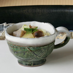 【また壱陶房】　織部粉引きスープカップ