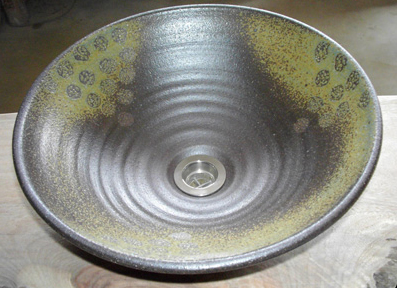 灰釉点紋│真山窯の美濃焼陶芸手洗い鉢