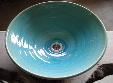 ブルーガラス│真山窯の美濃焼陶芸手洗い鉢