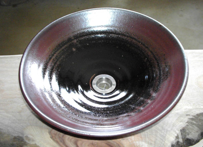 黒天目│真山窯の美濃焼陶芸手洗い鉢